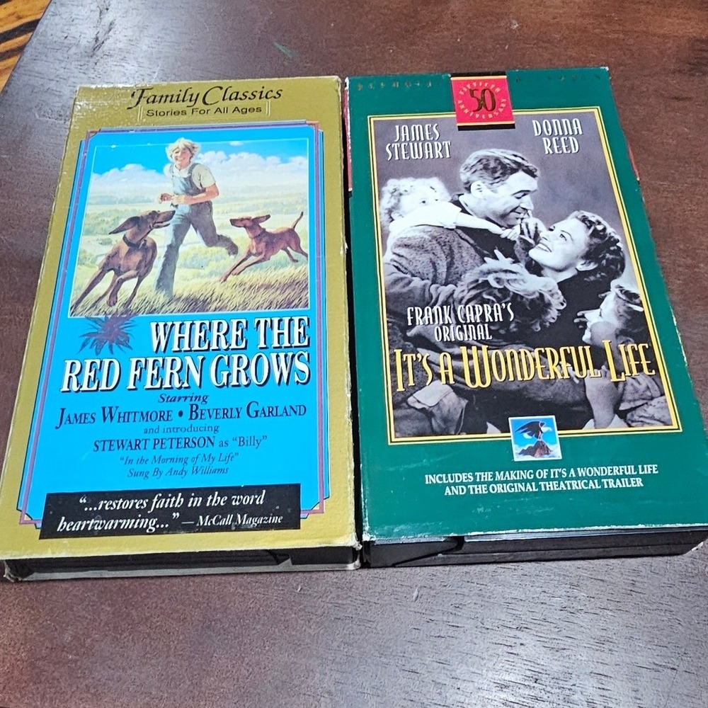 Where the Red Fern Grows & Its a Wonderful Life VHS Bundle 50th Anniversary Ed